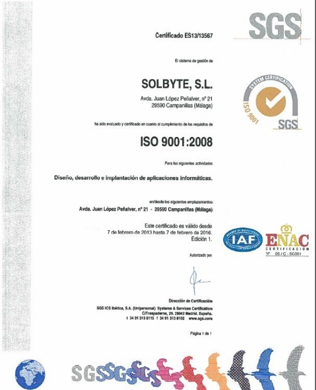 Solbyte obtiene las certificaciones ISO 9001 e ISO 14001