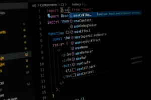 pantalla que muestra código